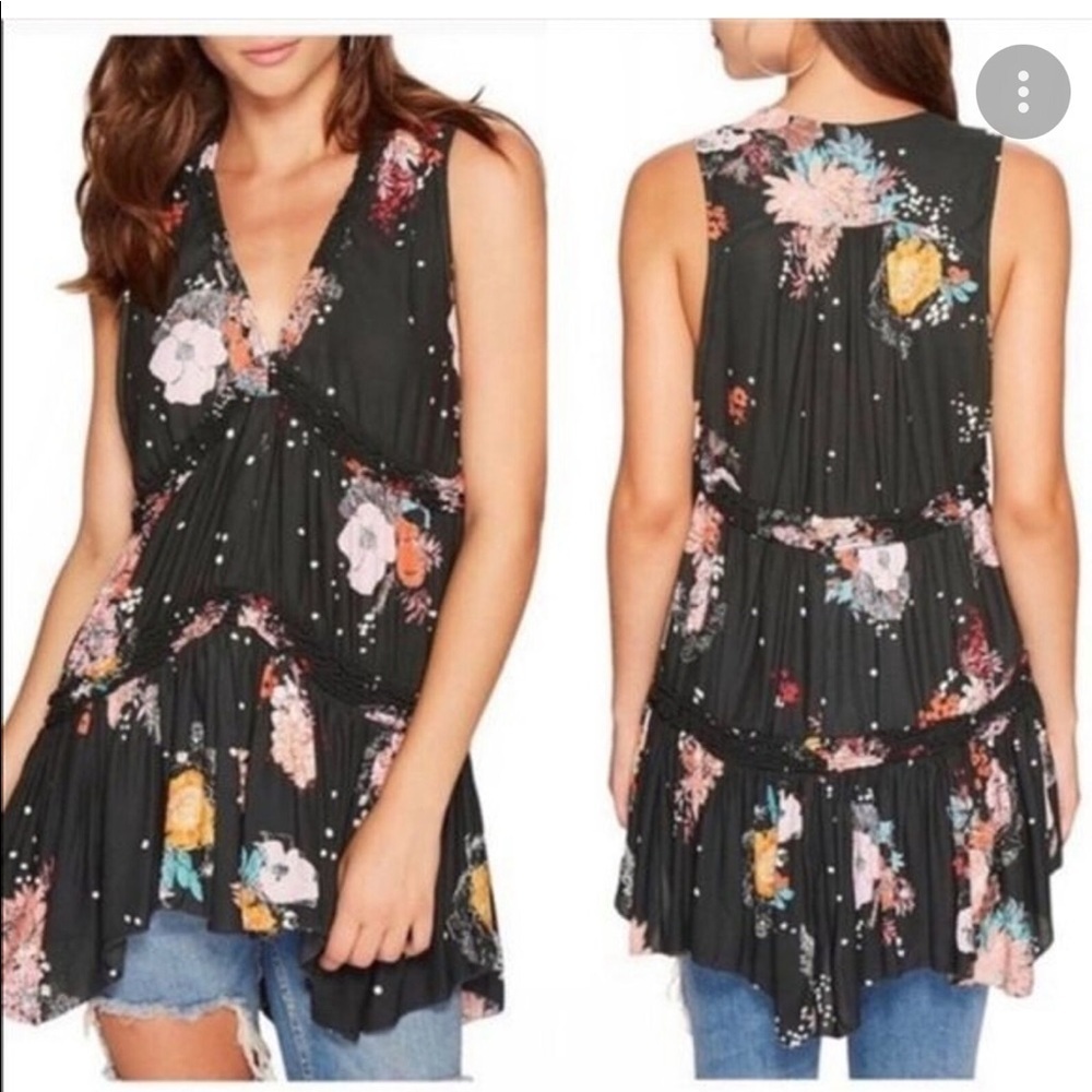 Free People Purple Haze Tiered Ruffle Tunic